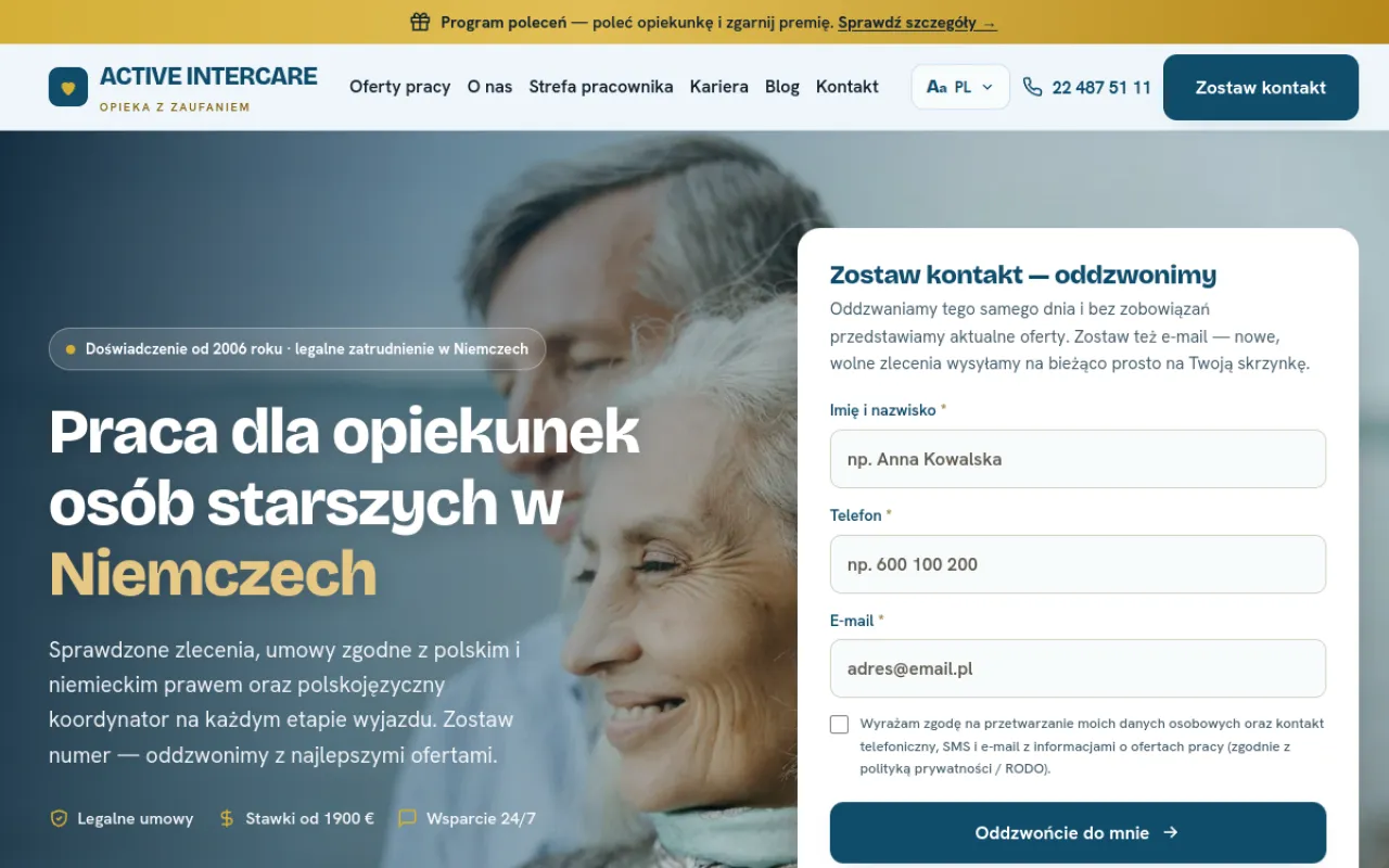 Job portal and caregiver recruitment for Germany