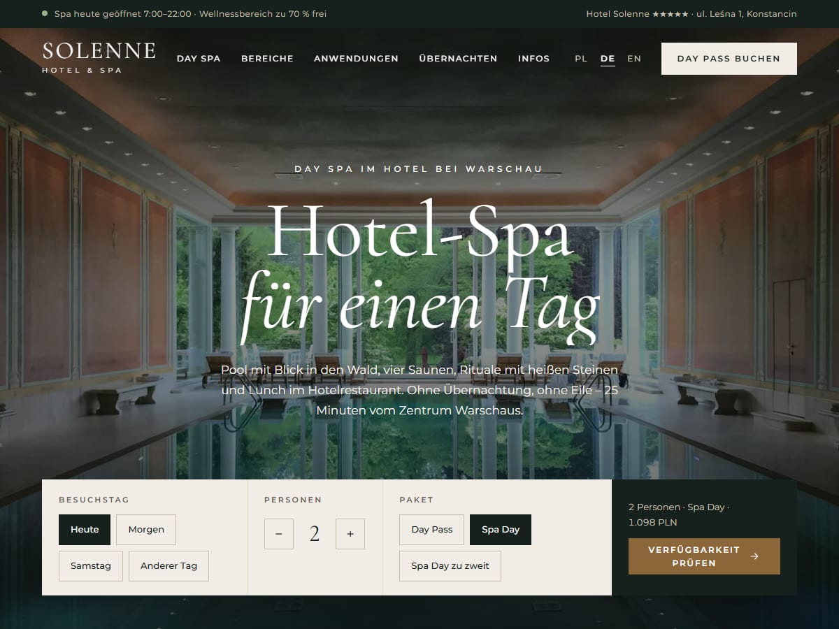 Solenne Hotel & Spa — Hotel-Day-Spa (Konzept)