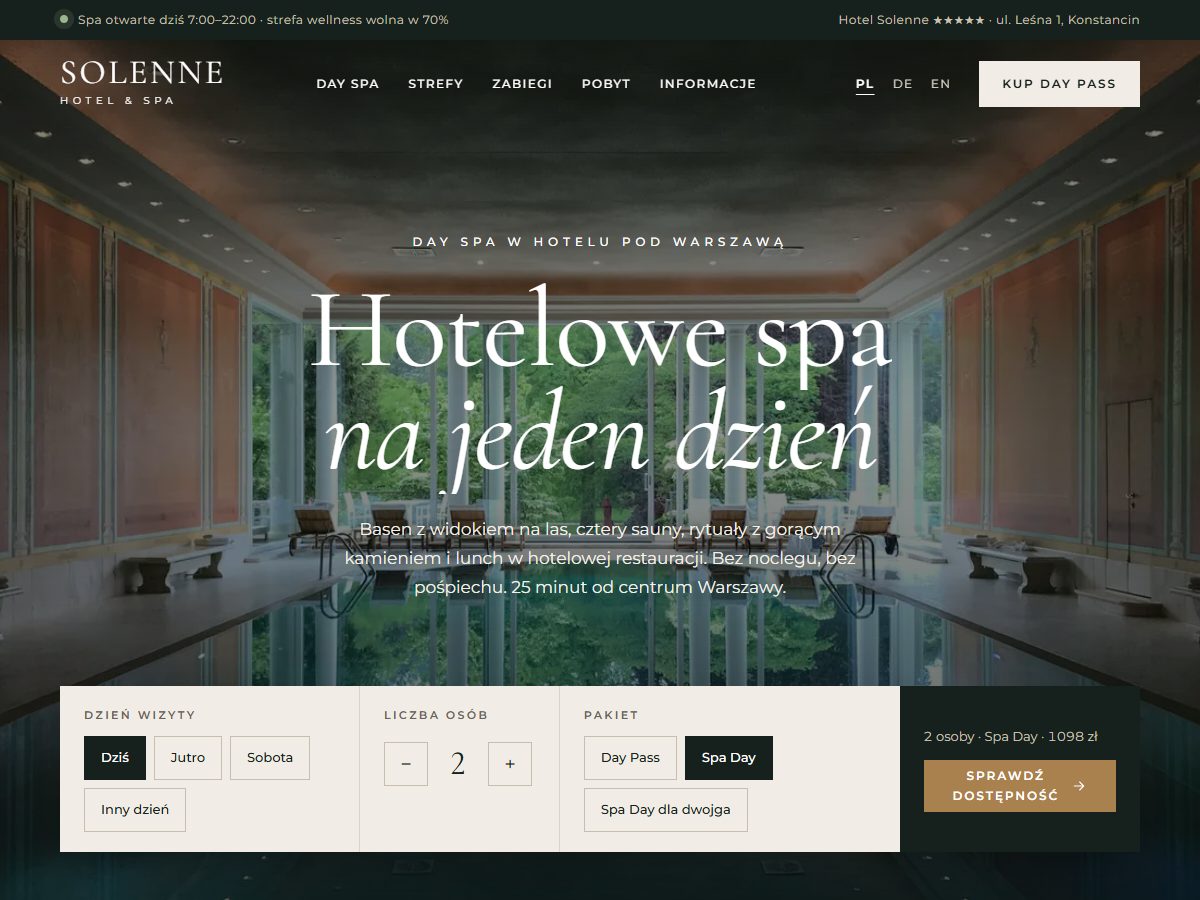 Solenne Hotel & Spa — Hotelowe Day Spa (koncept)