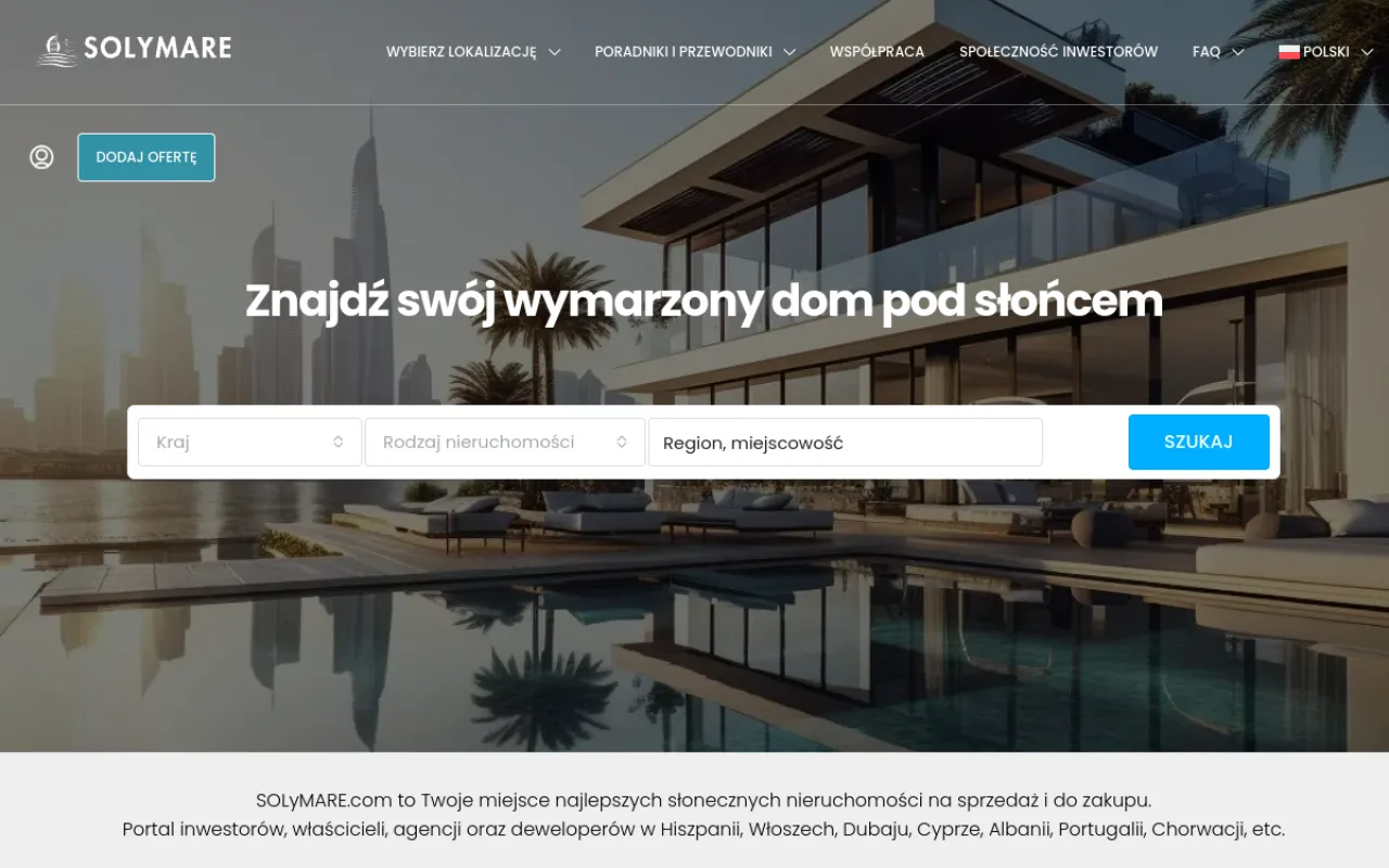 Portal nieruchomości za granicą — wiele rynków, wiele języków