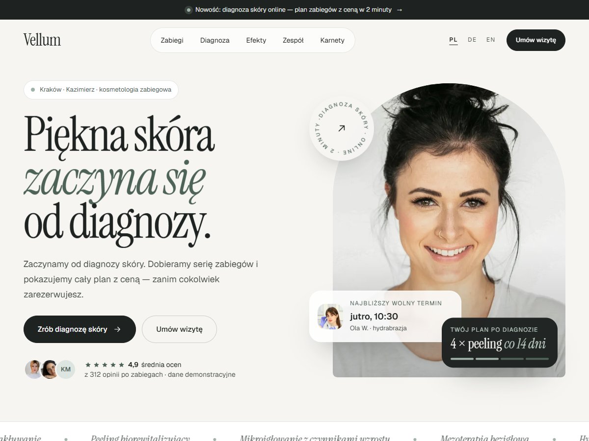 Vellum · Instytut Kosmetologii — Klinika kosmetologii (koncept)